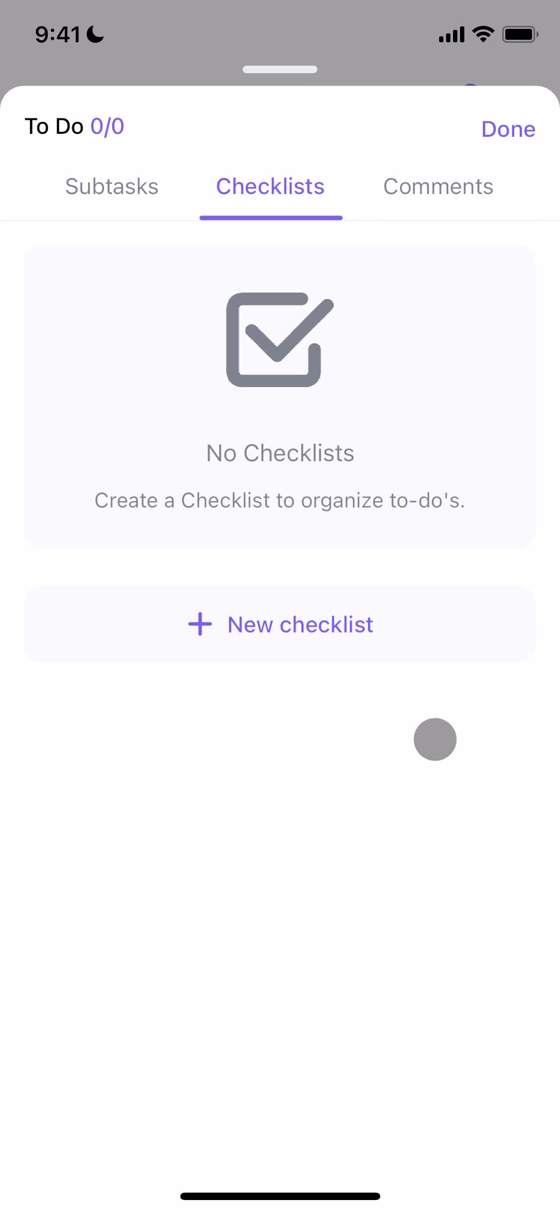 Tasks screenshot