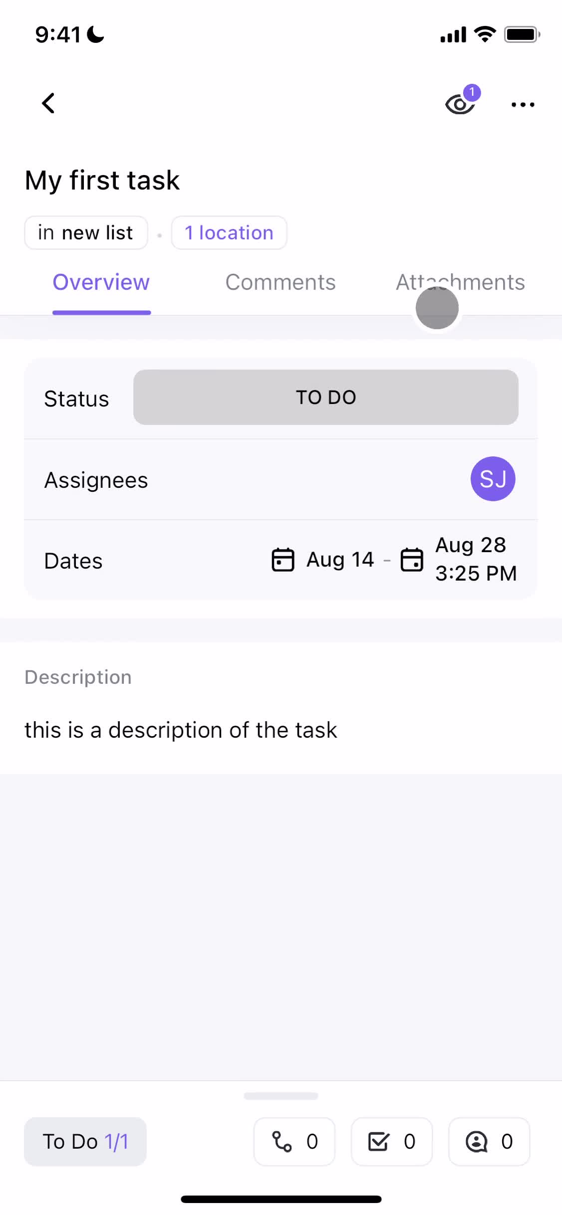 Tasks screenshot