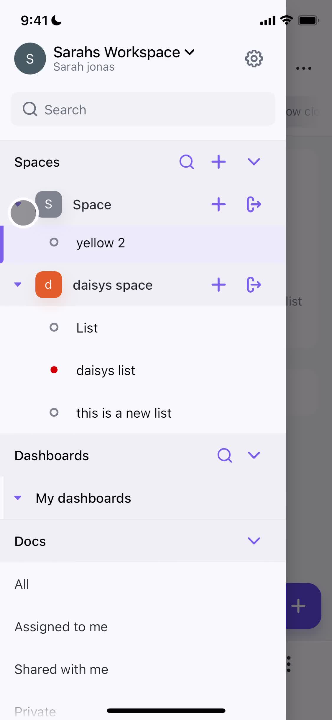 Tasks screenshot