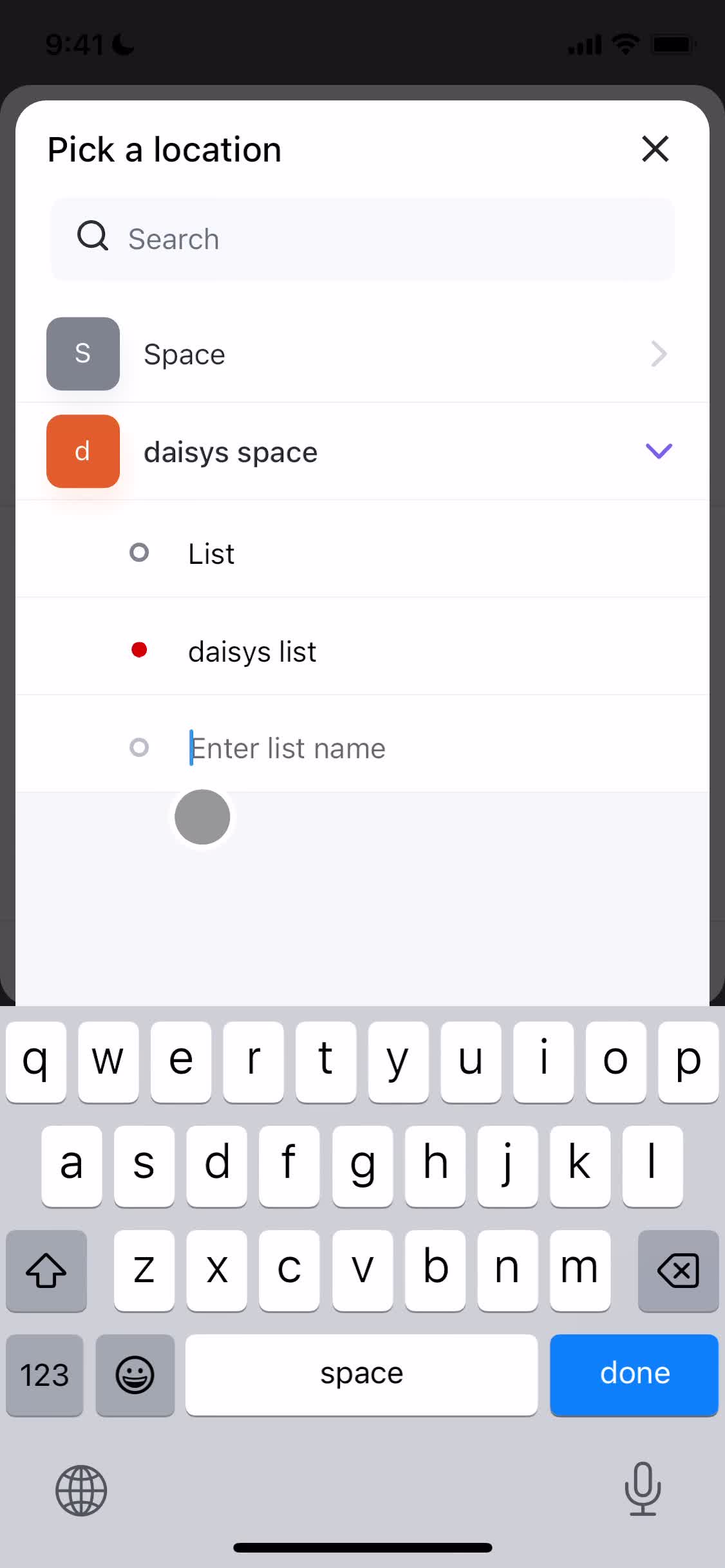 Tasks screenshot