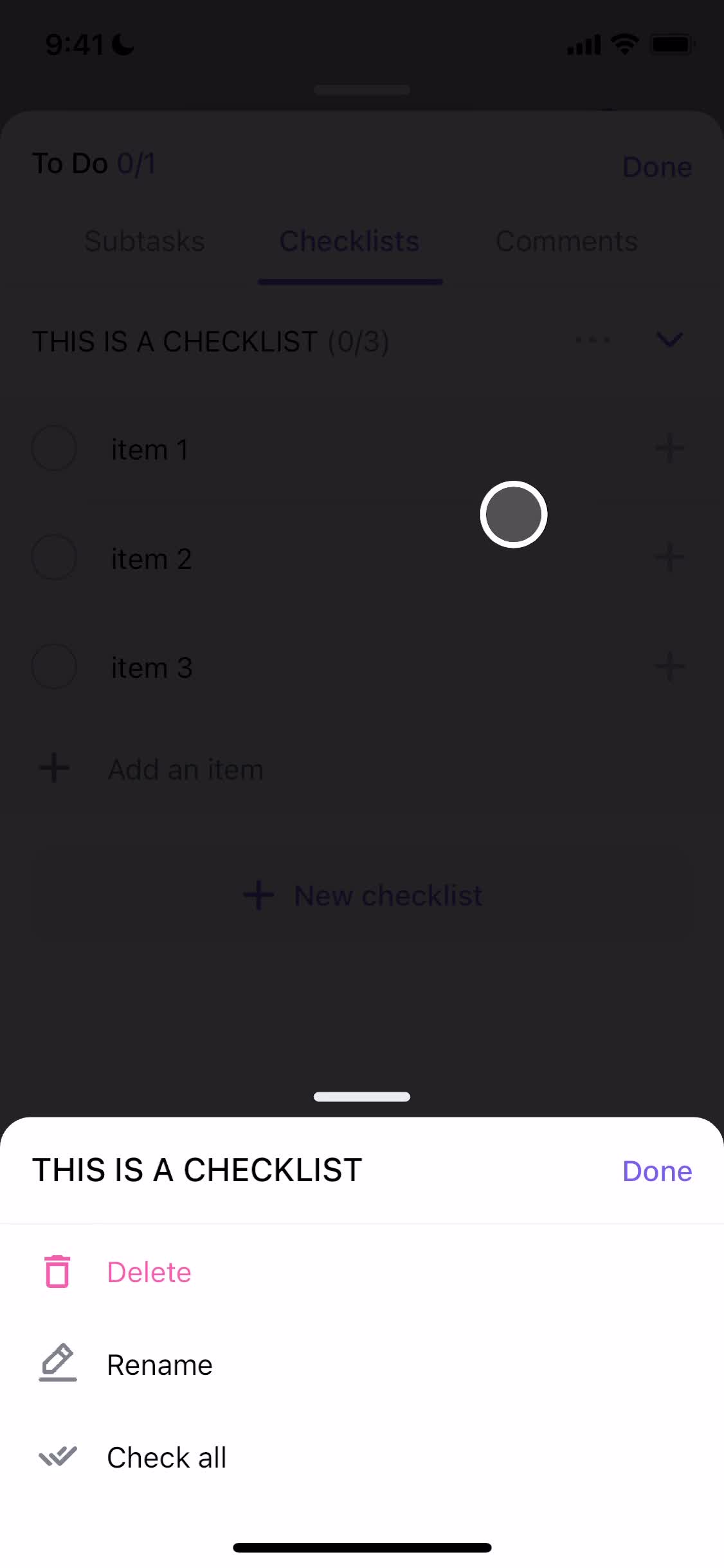 Tasks screenshot