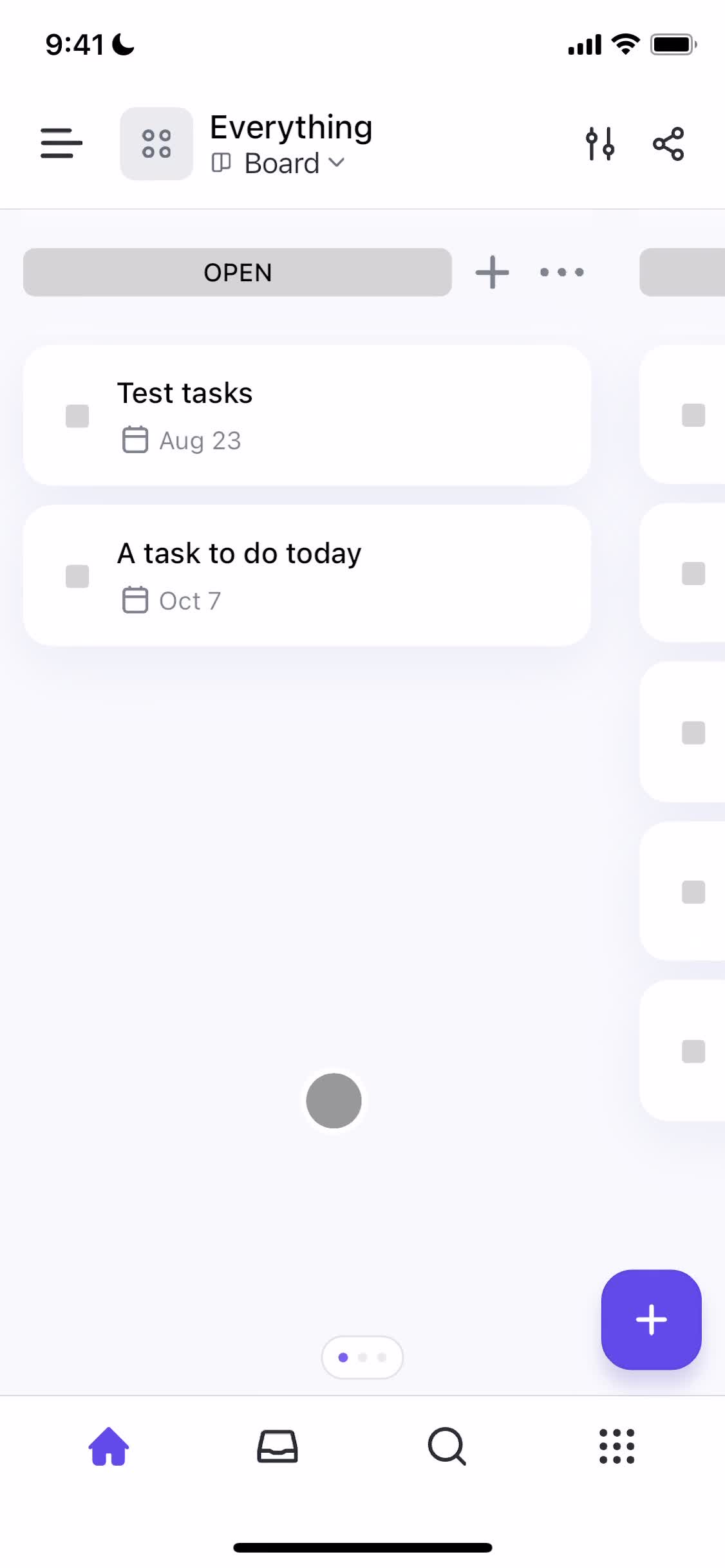 Tasks screenshot