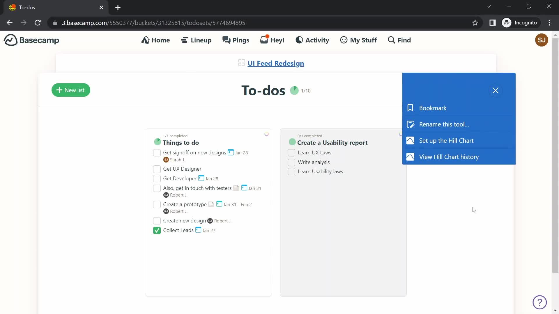 Tasks screenshot