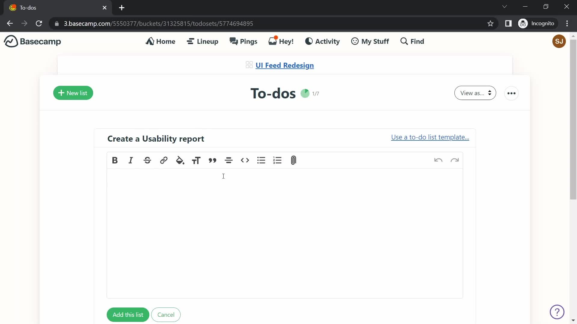 Tasks screenshot