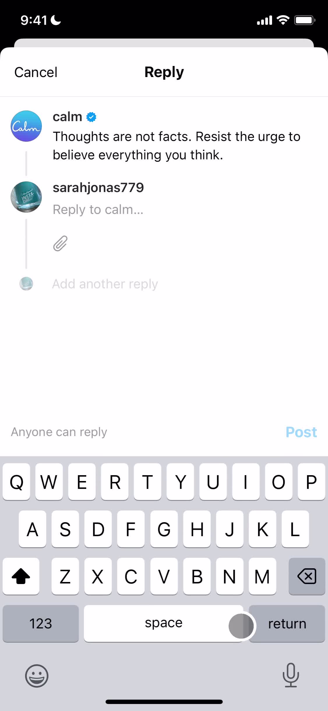 Commenting screenshot