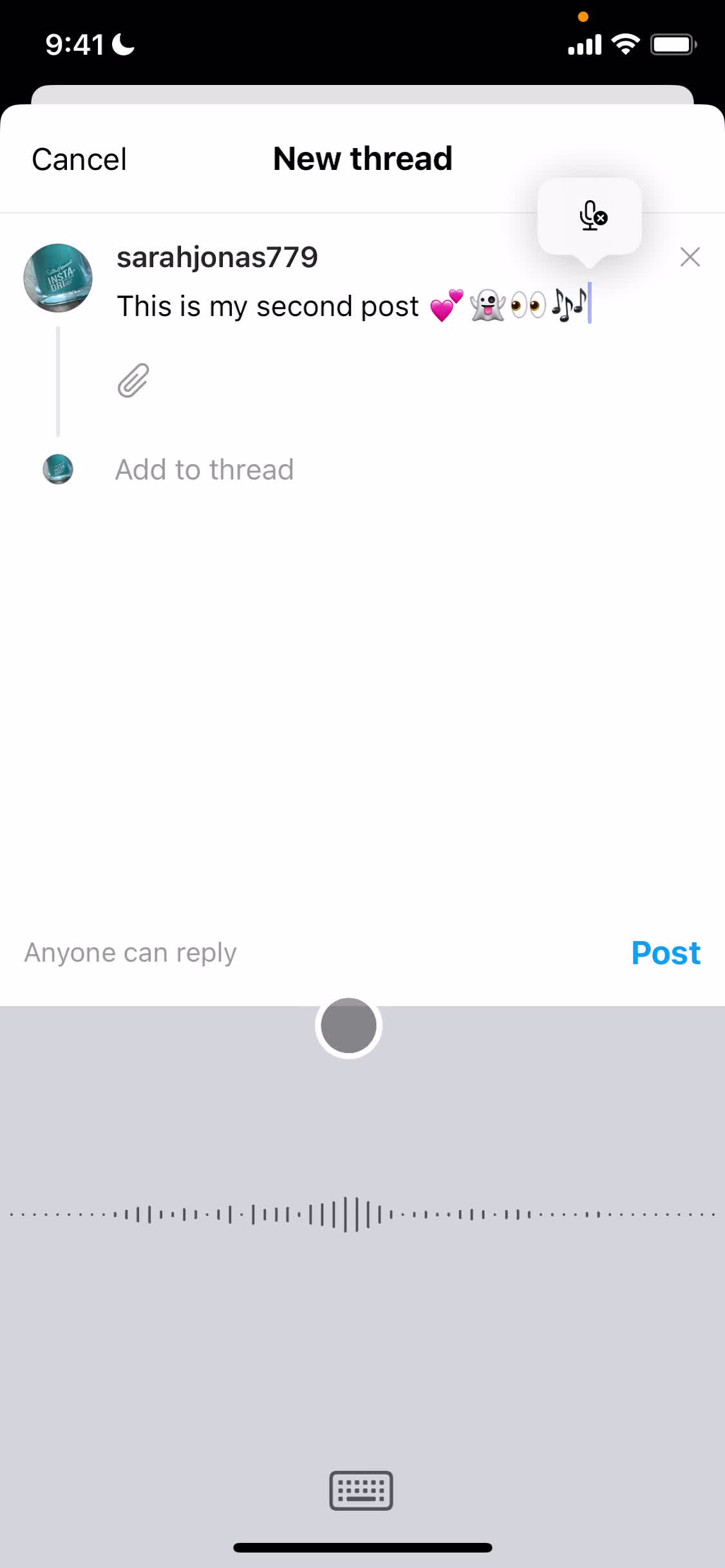 Creating a post screenshot