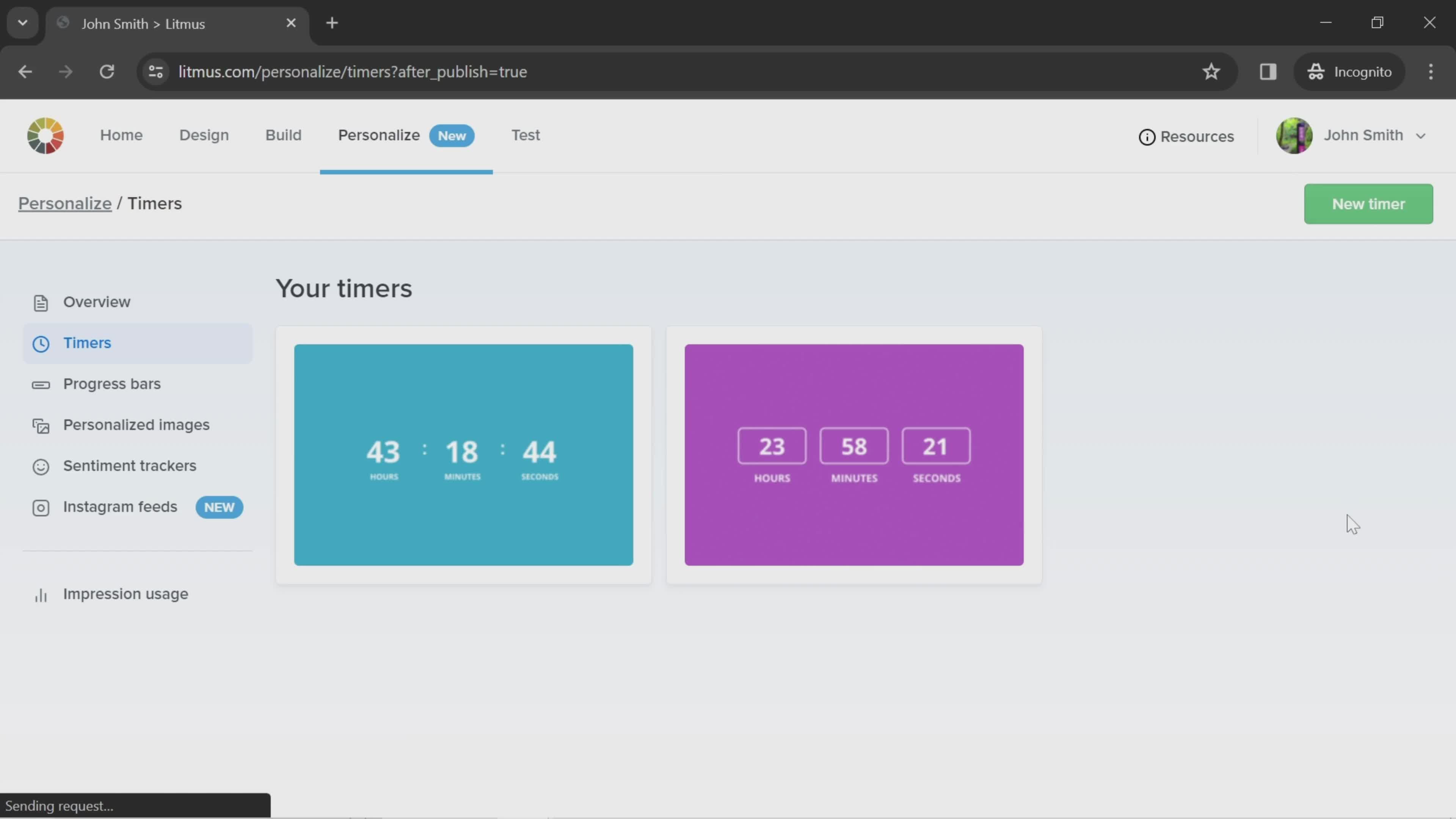 Creating a timer on Litmus video thumbnail