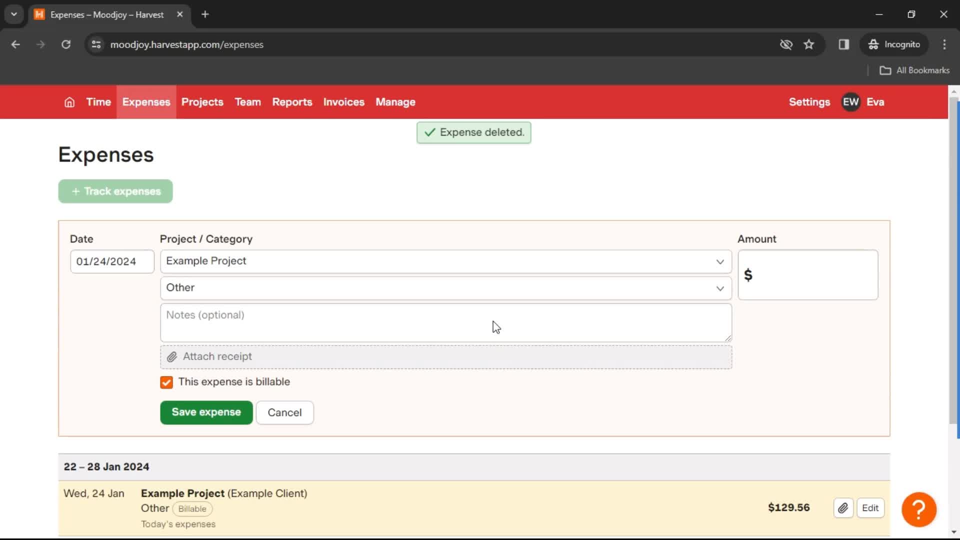 Tracking expenses on Harvest video thumbnail