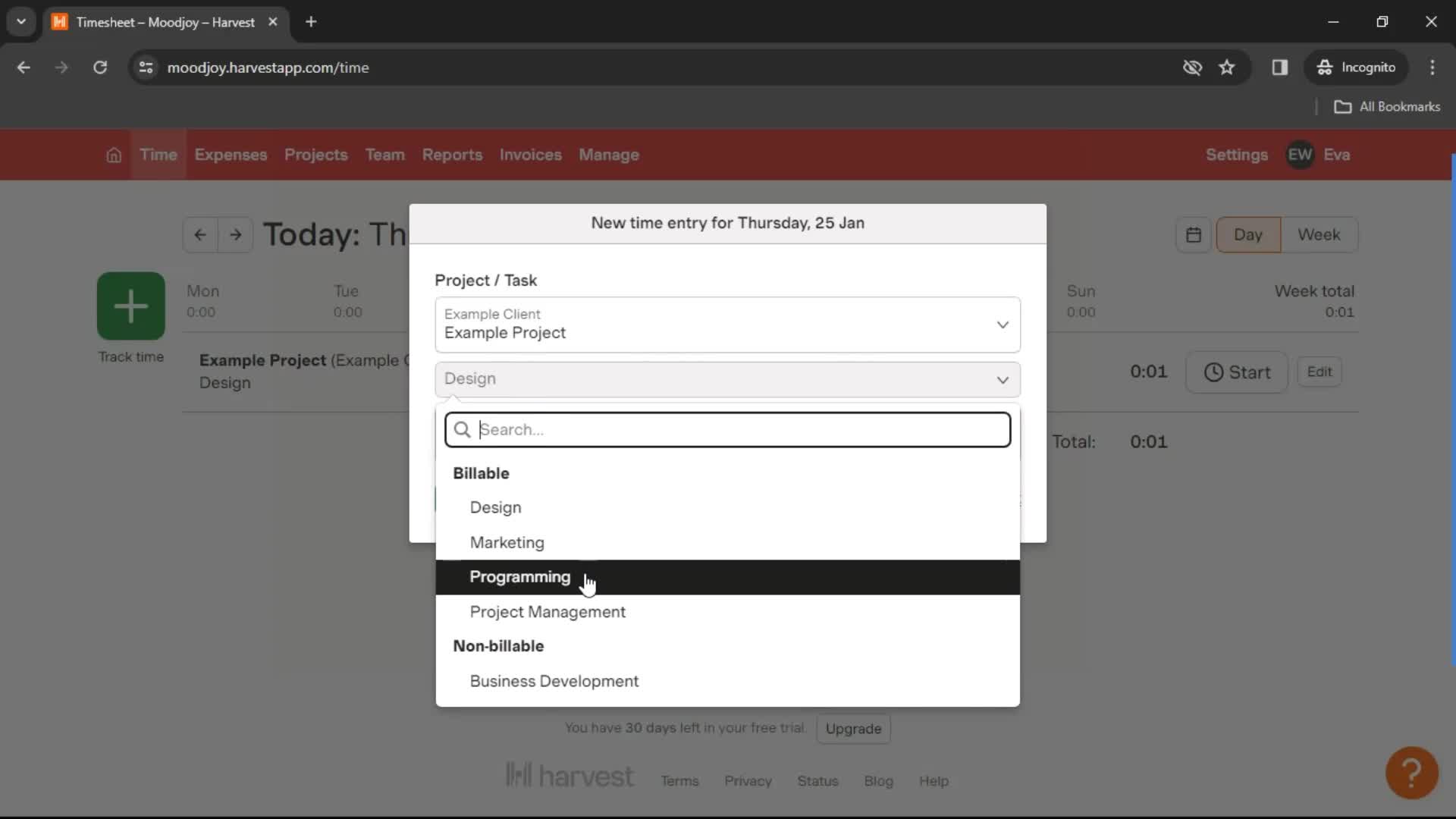 Time tracking on Harvest video thumbnail