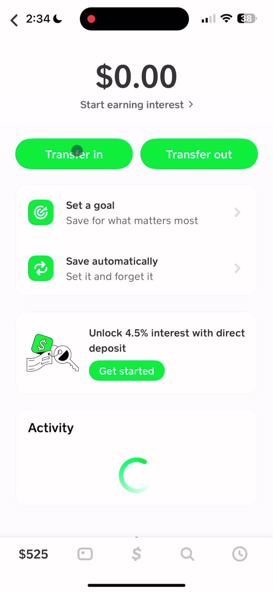 Transferring to savings on Cash App video thumbnail