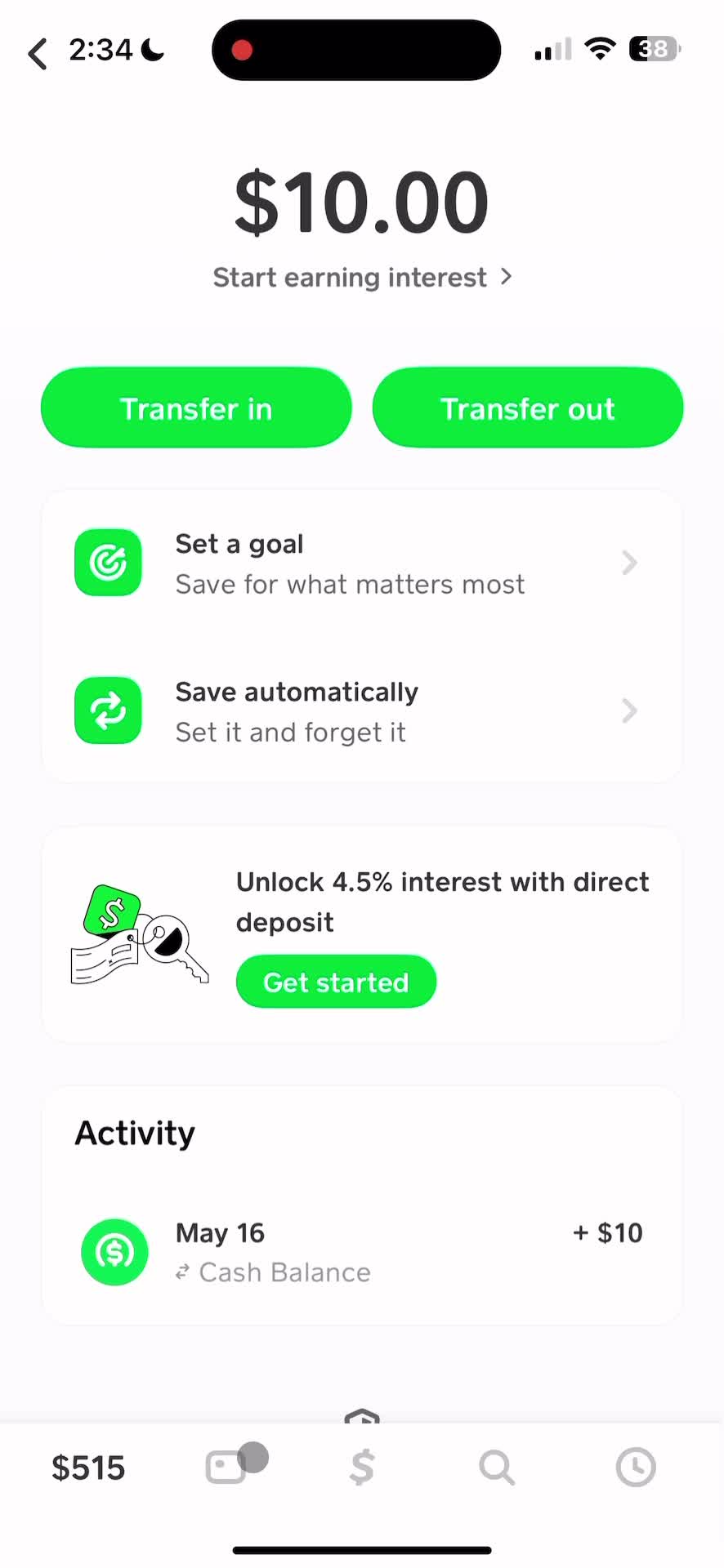 Transferring to savings on Cash App video thumbnail