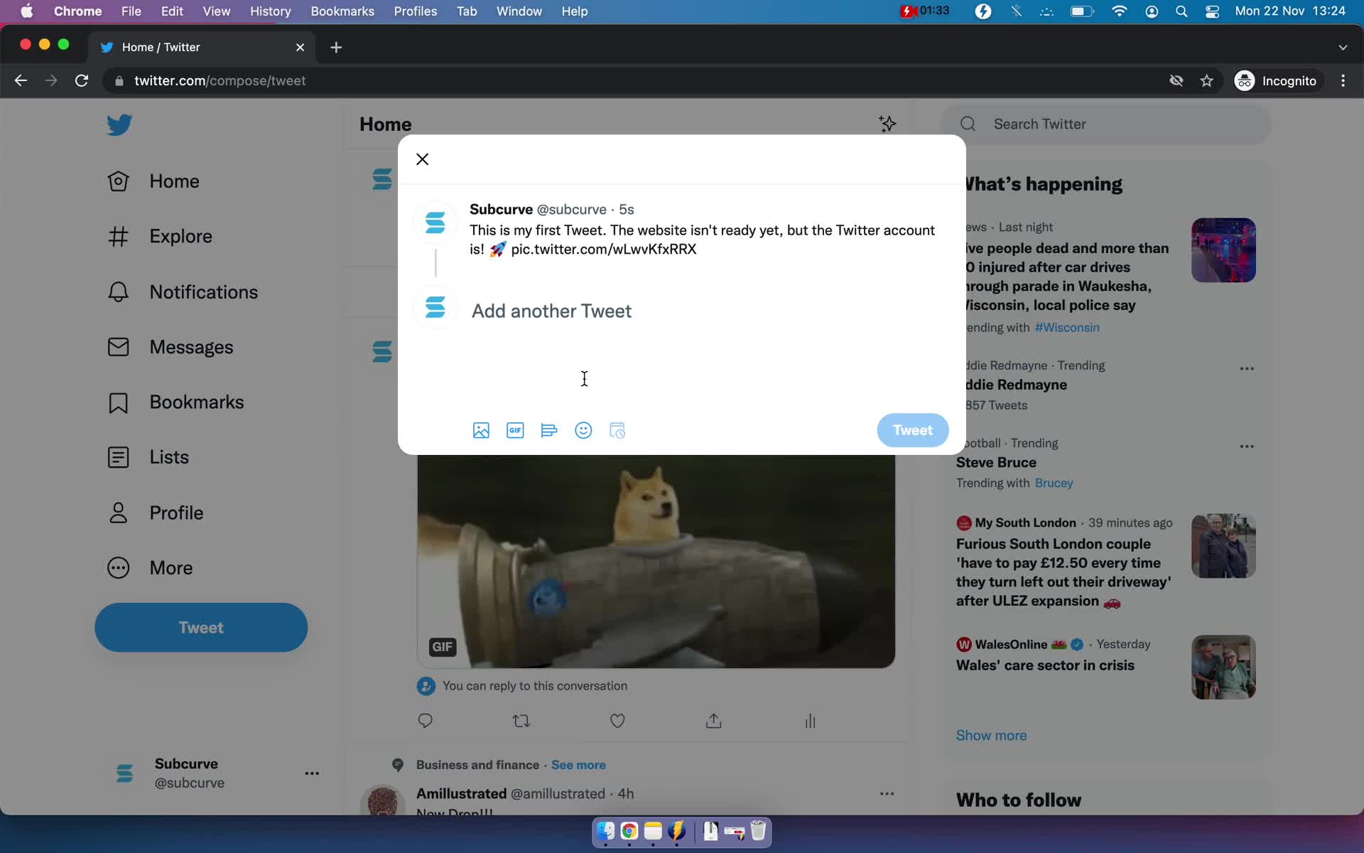 Creating a post on Twitter video thumbnail