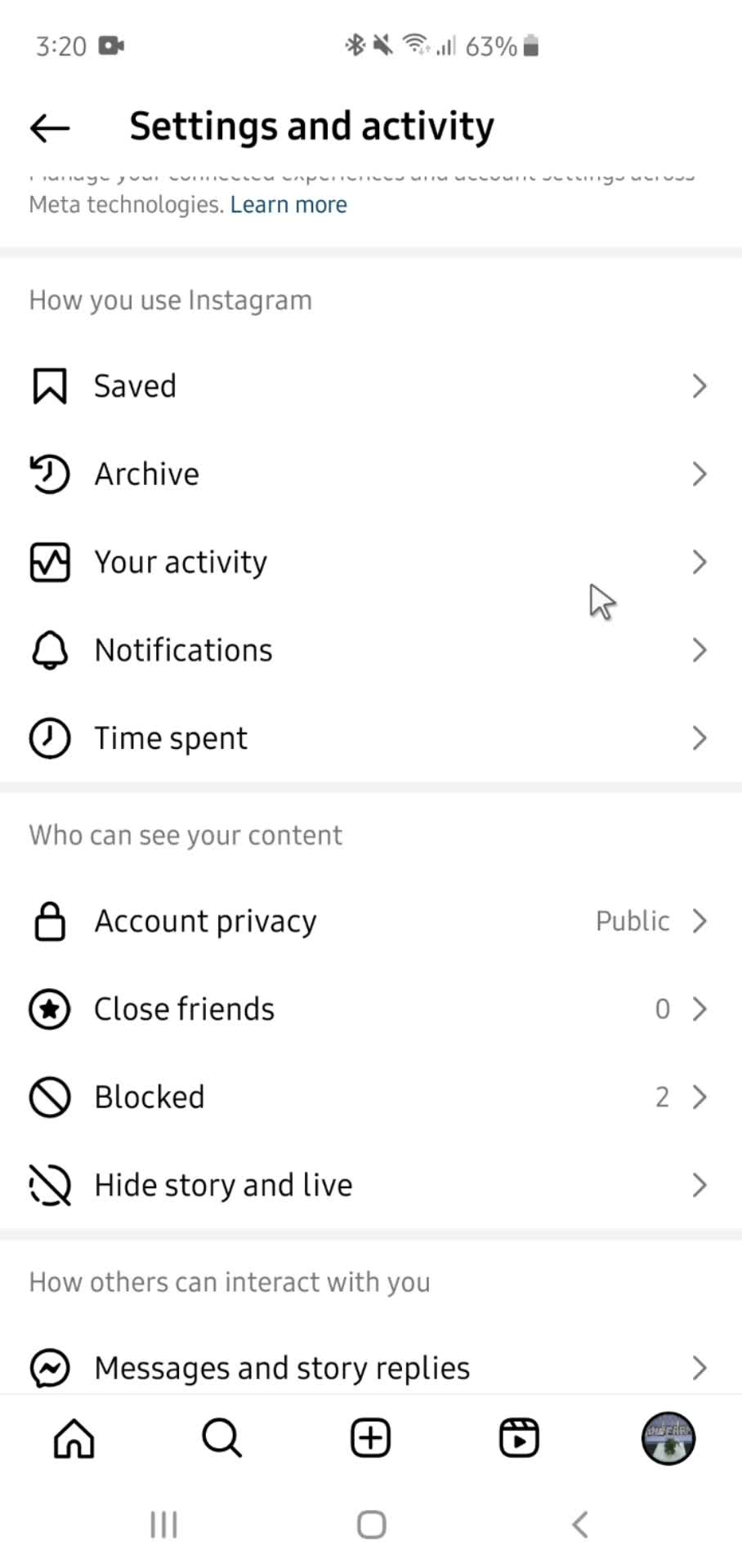 Unblocking users screenshot