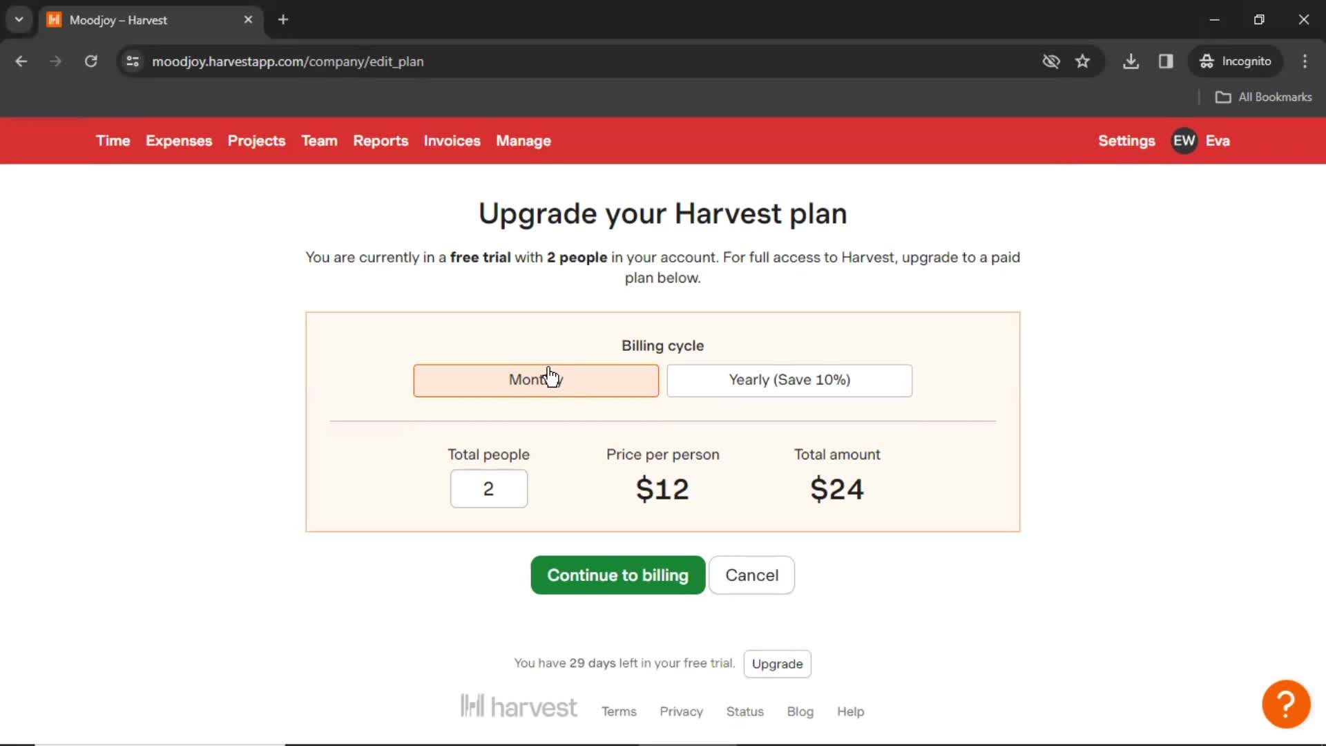 Upgrading your account on Harvest video thumbnail