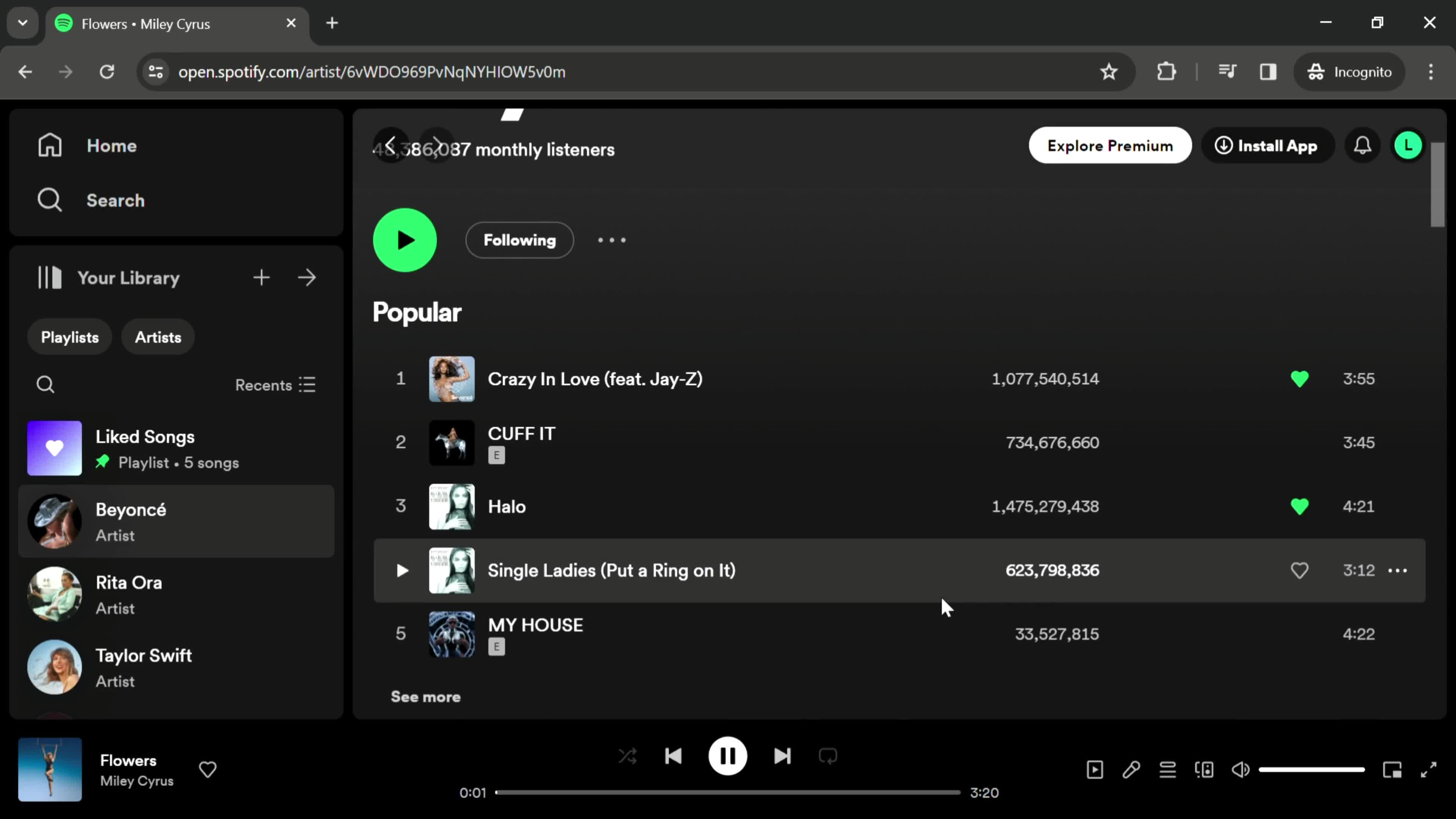 Viewing queue on Spotify video thumbnail