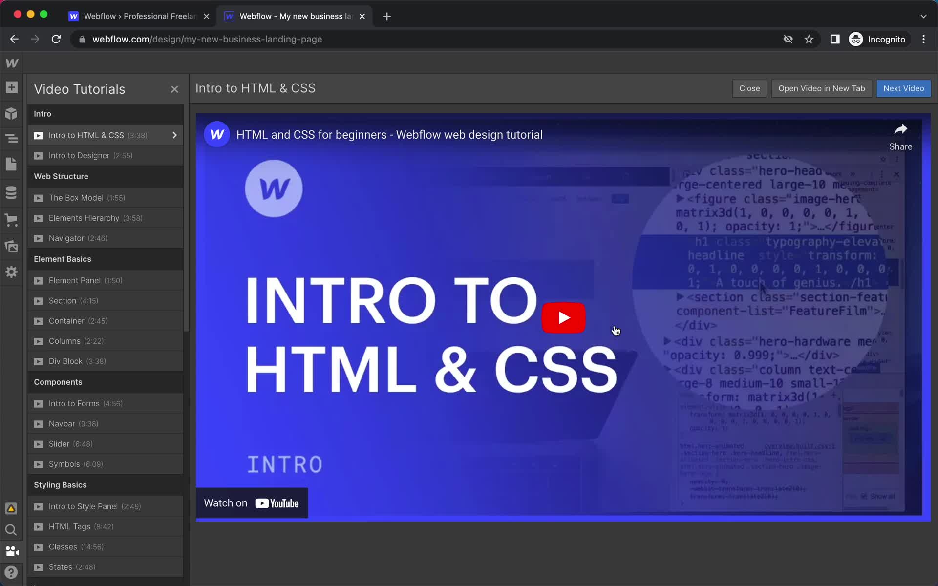 General browsing on Webflow video thumbnail