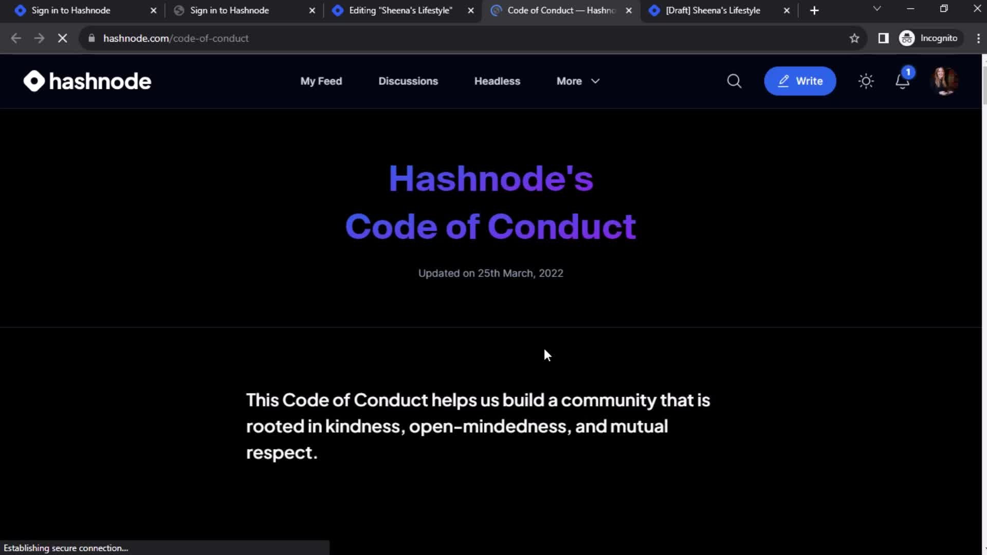 Writing a blog on Hashnode video thumbnail