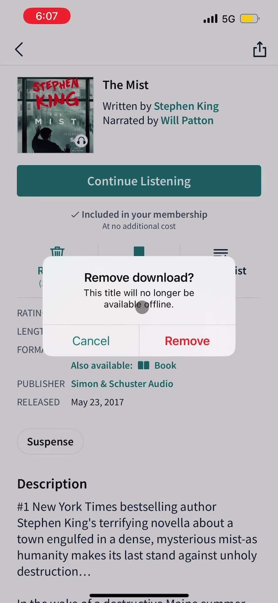 Listening screenshot