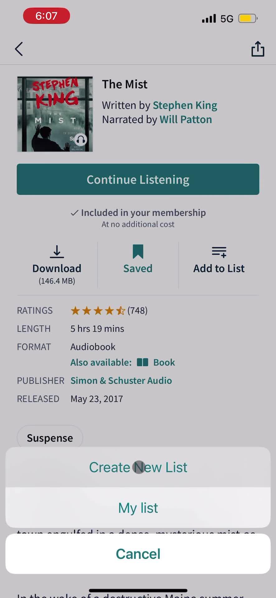 Listening screenshot