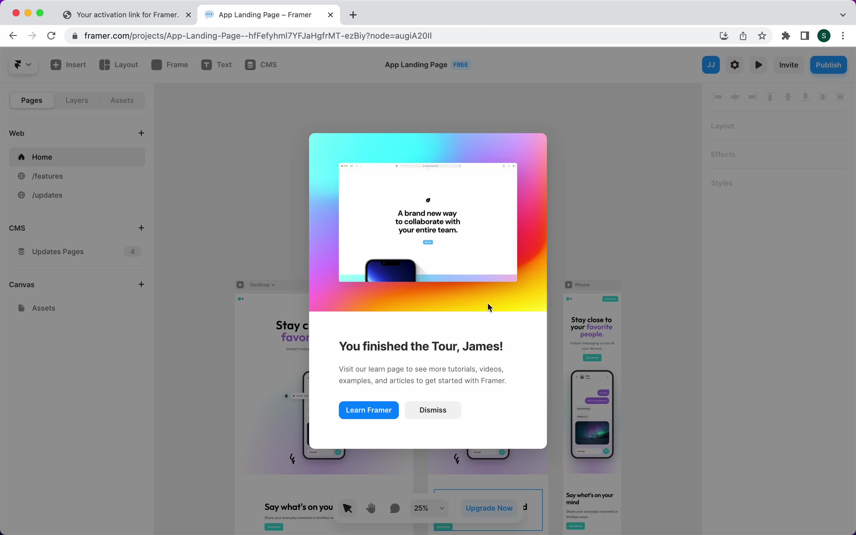 Accepting an invite on Framer video thumbnail