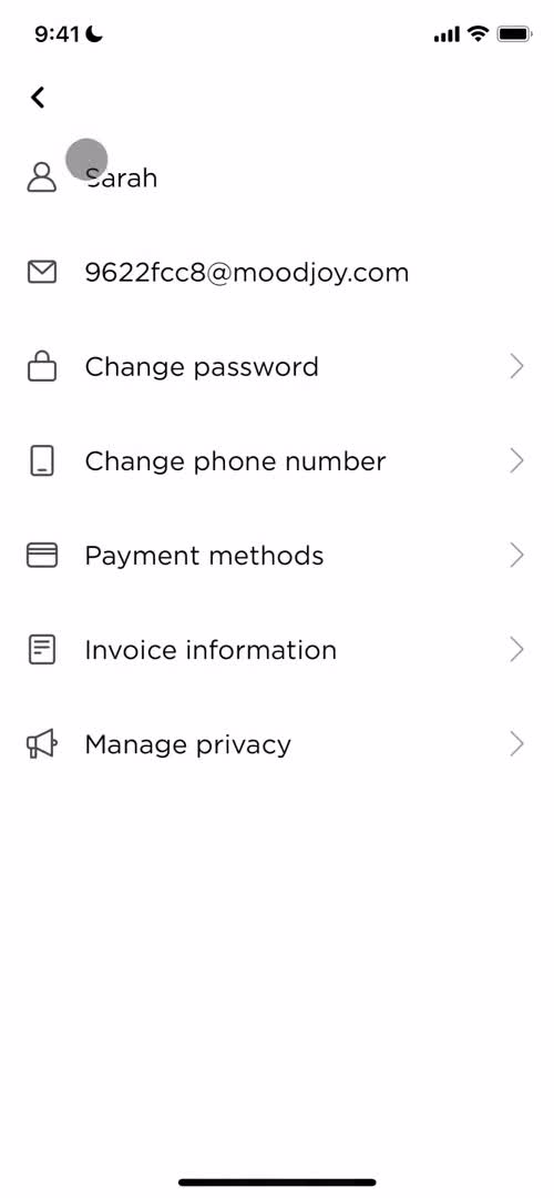 Adding payment details screenshot