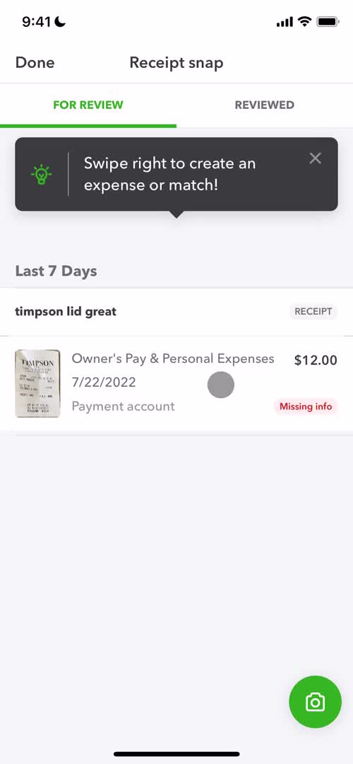 Adding expenses screenshot