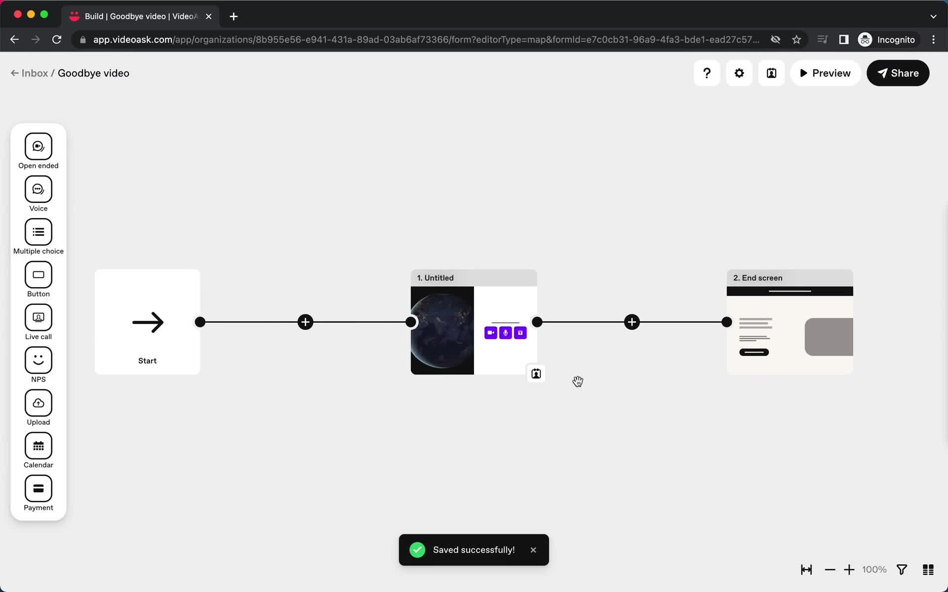 Creating a video on VideoAsk video thumbnail