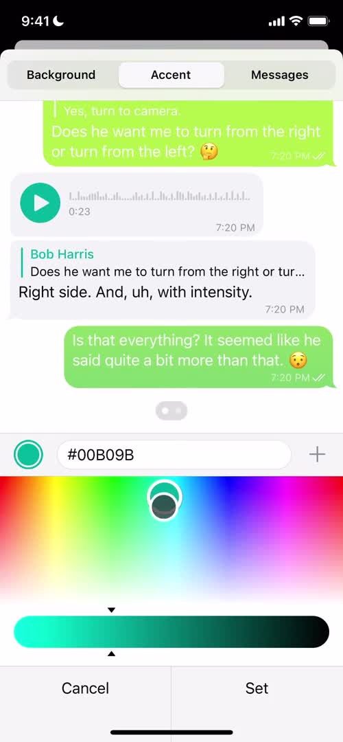 Customization settings on Telegram video thumbnail