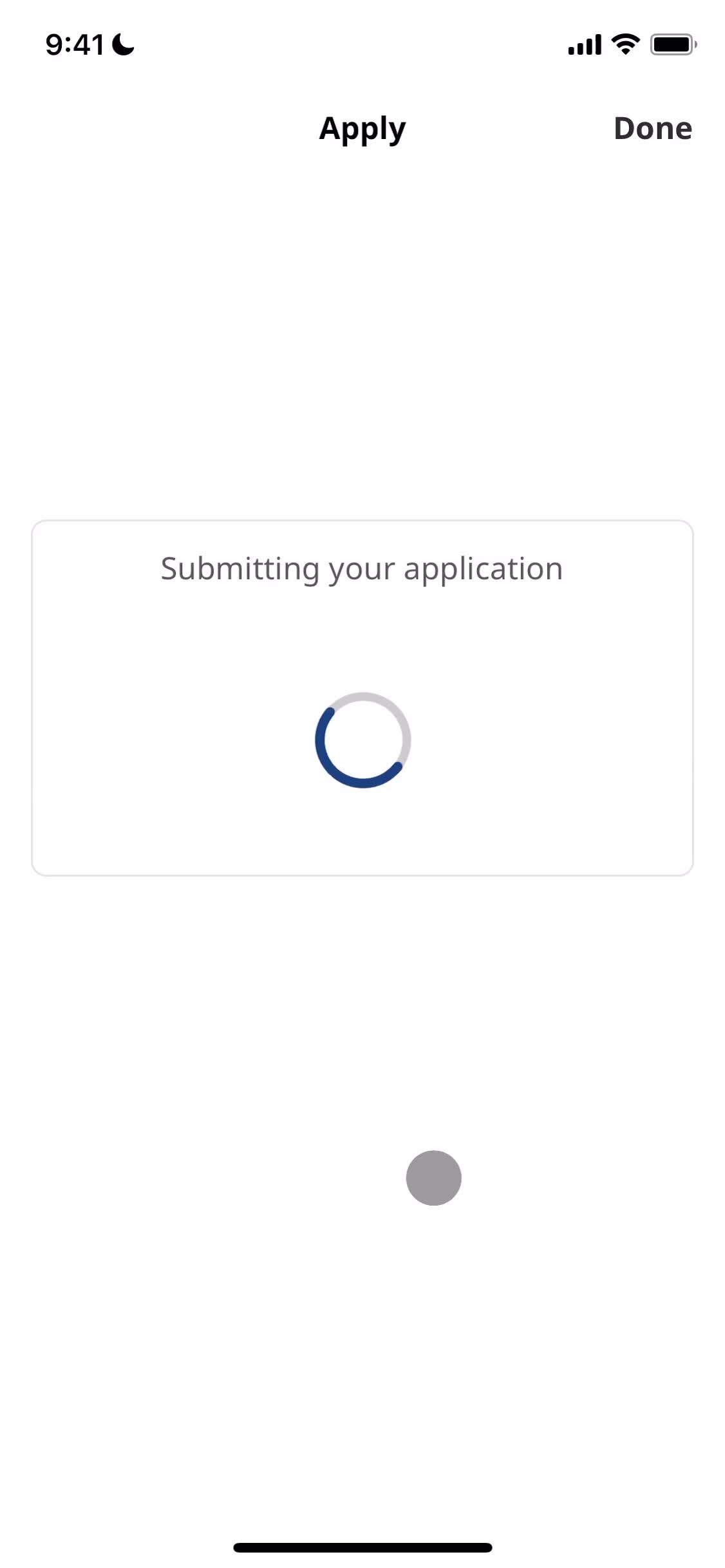 Applying as a candidate screenshot