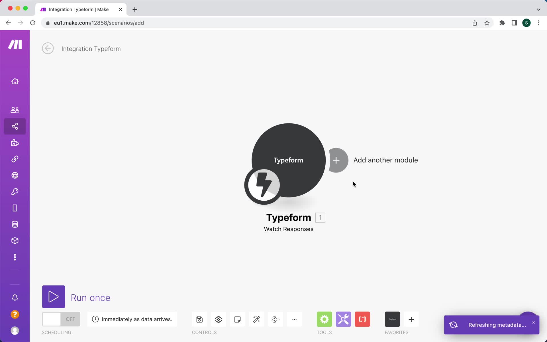 Creating an automation workflow screenshot