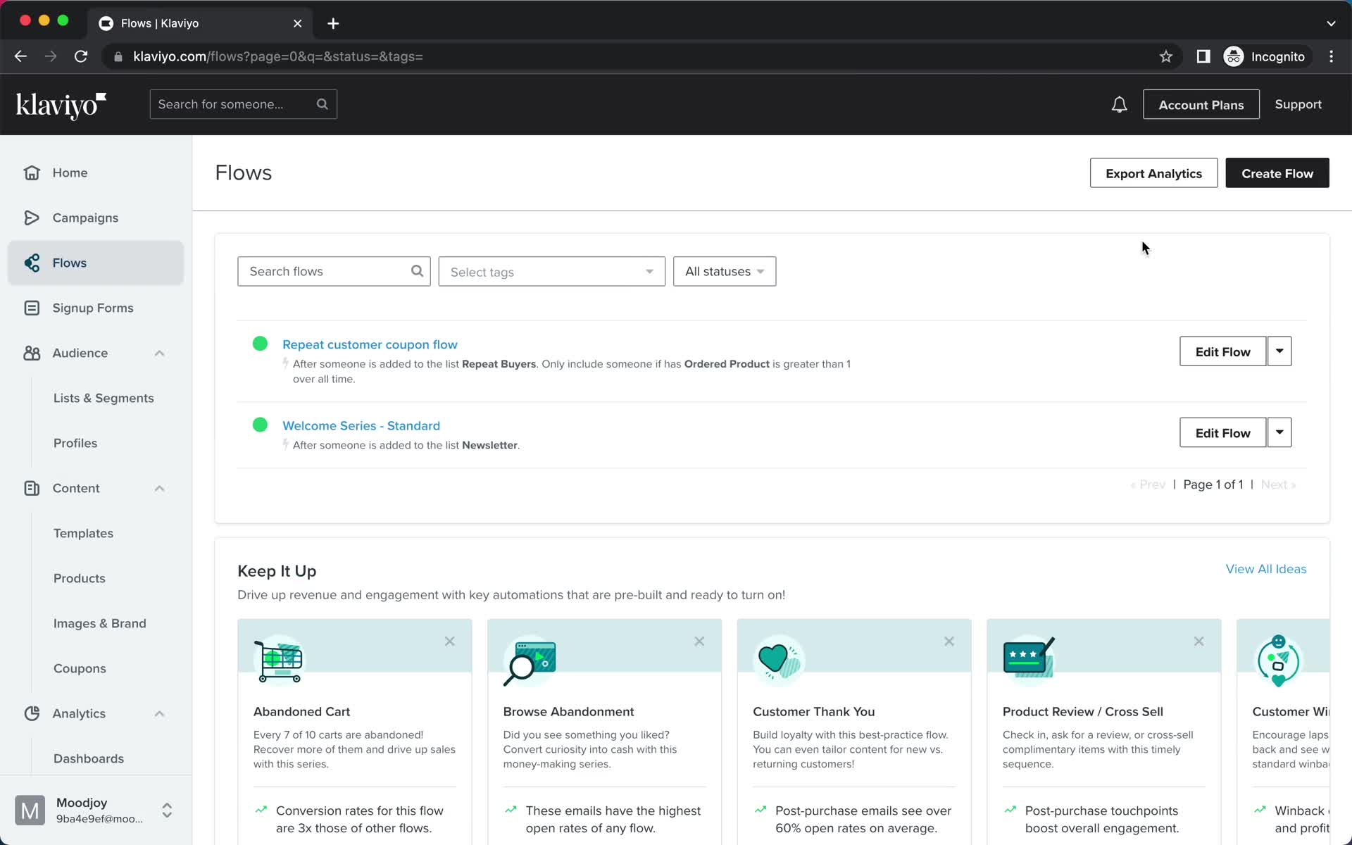 Creating an automation workflow screenshot