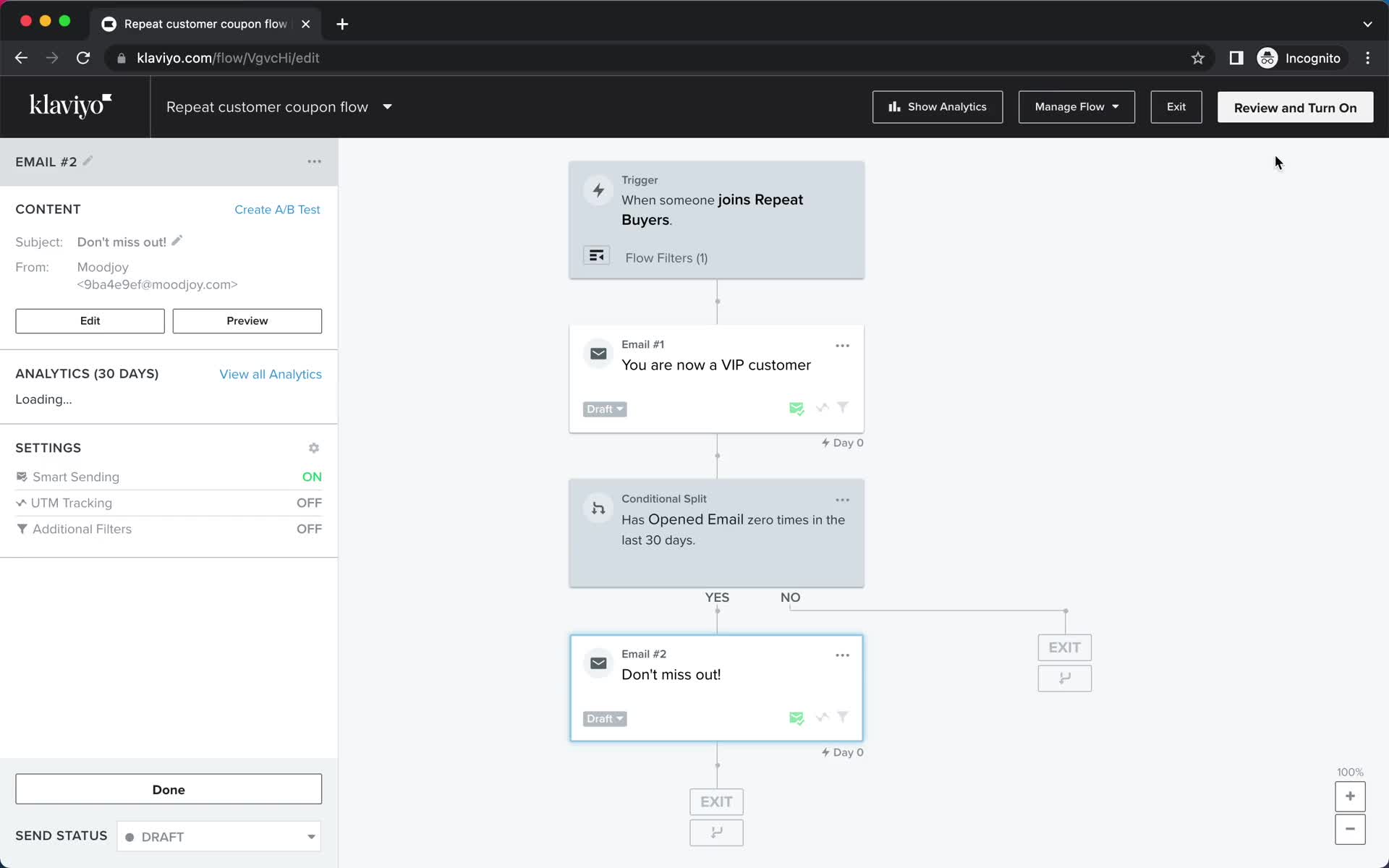 Creating an automation workflow screenshot