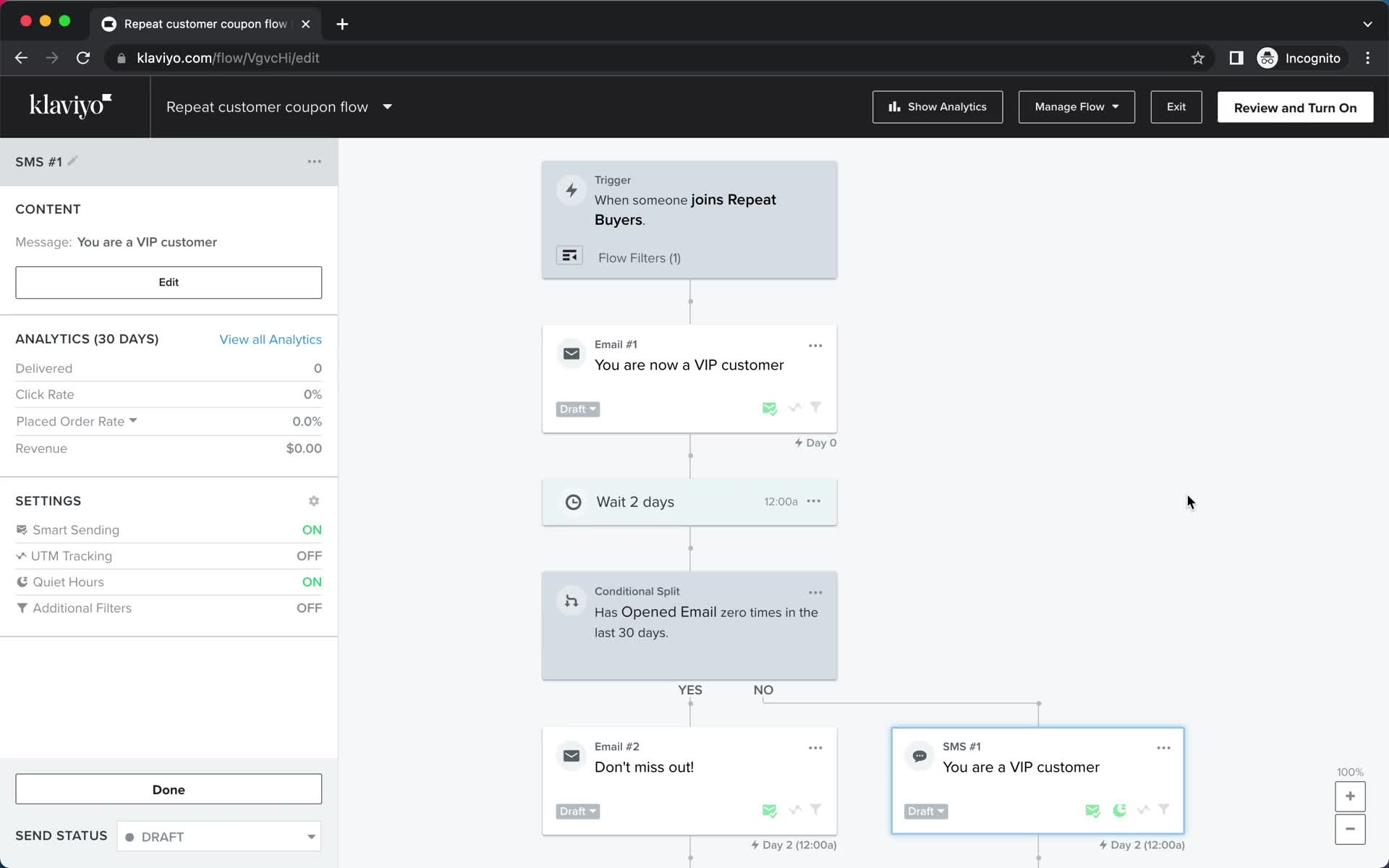 Creating an automation workflow screenshot