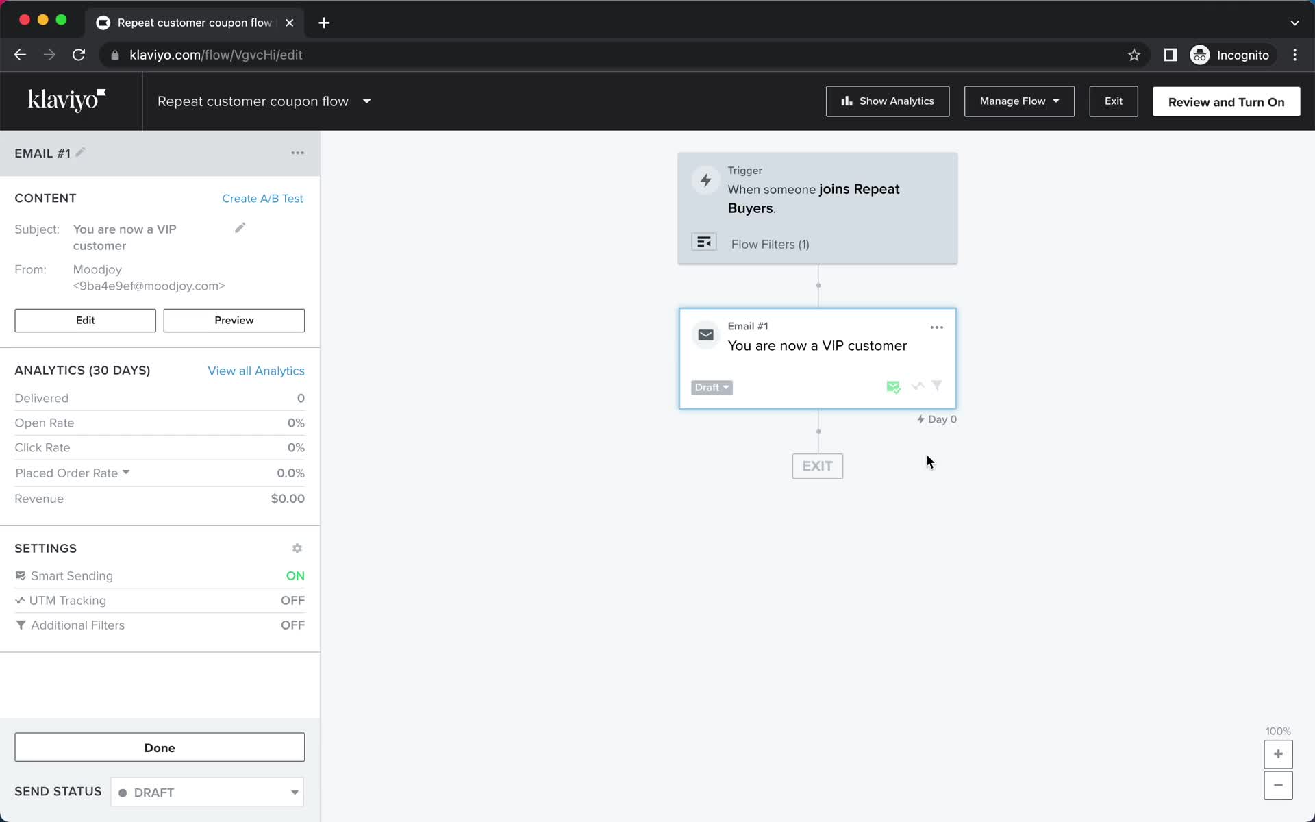 Creating an automation workflow screenshot