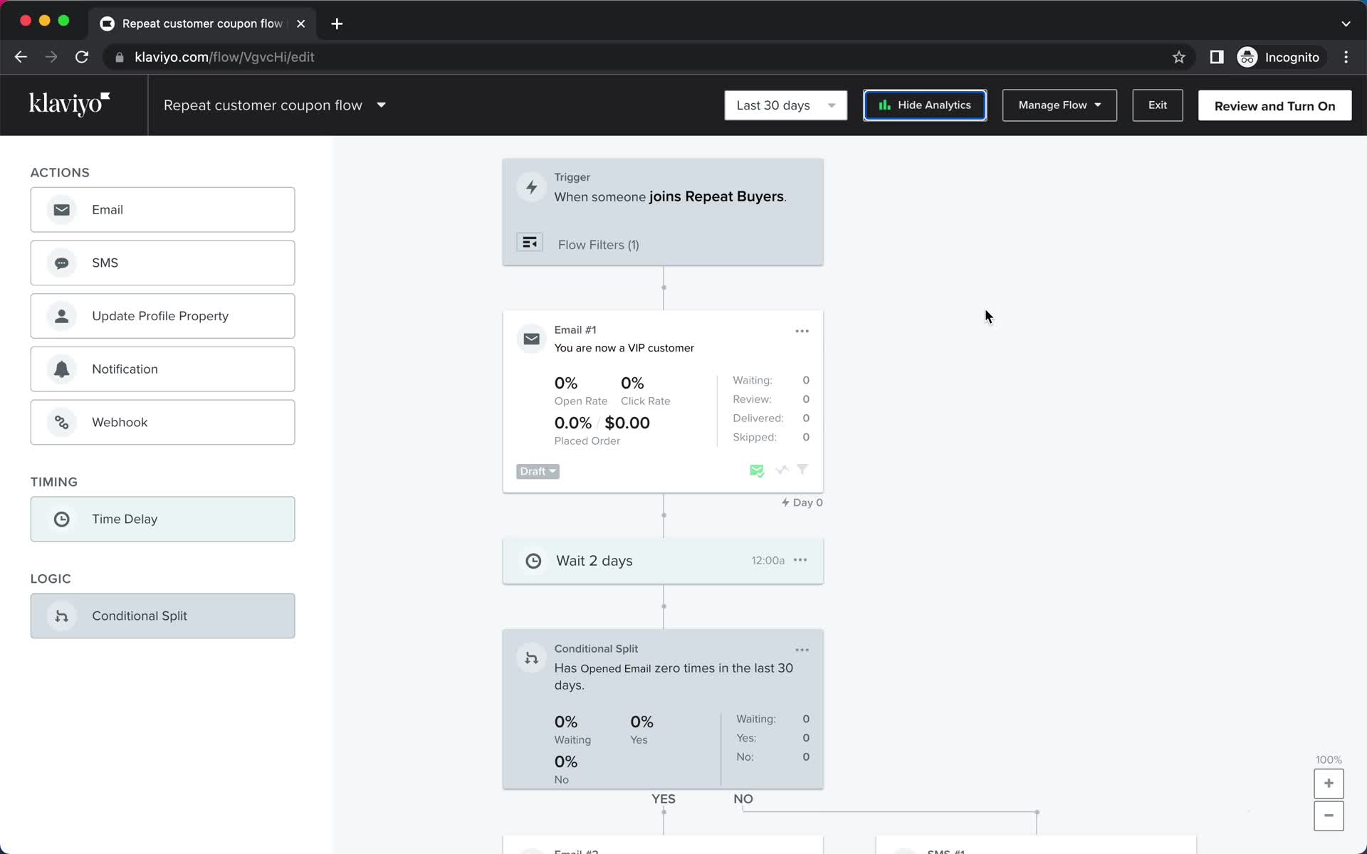 Creating an automation workflow screenshot