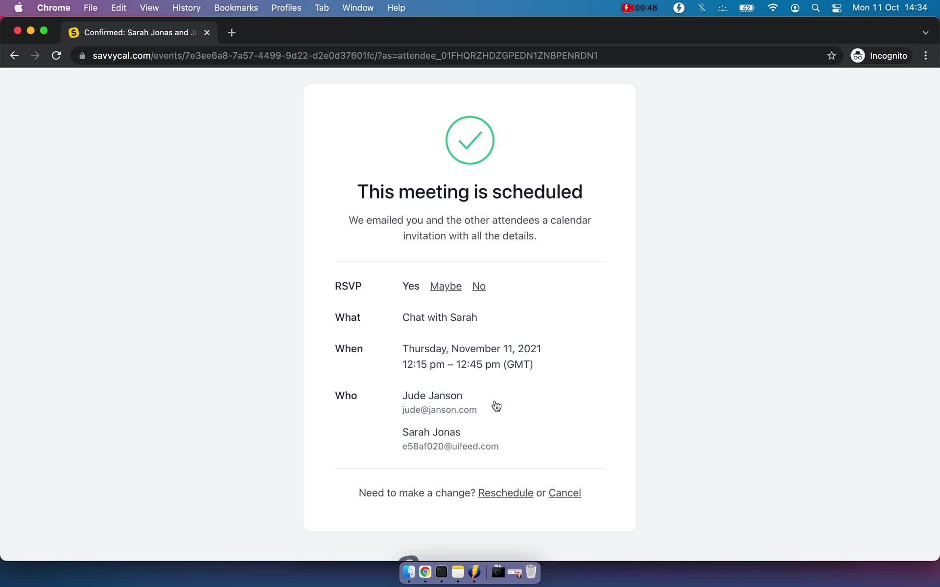 Scheduling a meeting on SavvyCal video thumbnail