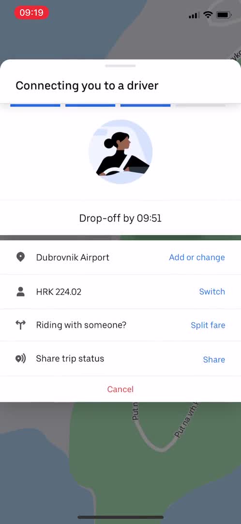 Booking transport screenshot