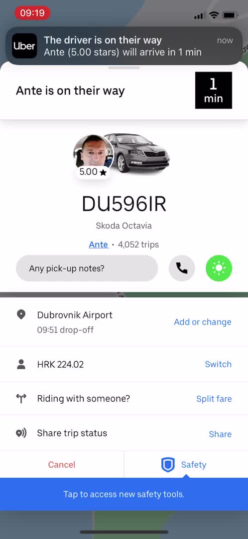 Booking transport screenshot