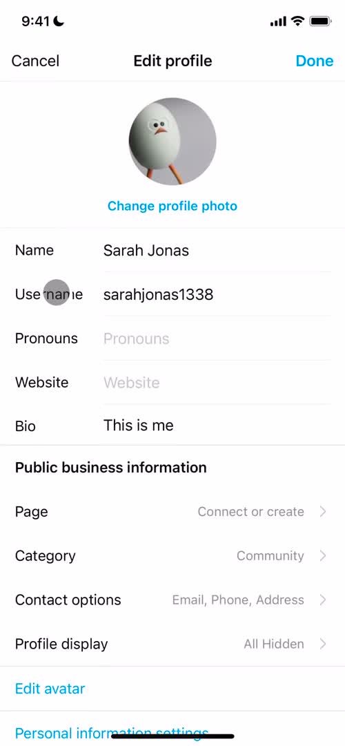 Business sign up screenshot