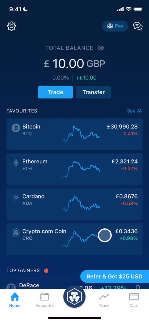 Buying crypto currency screenshot