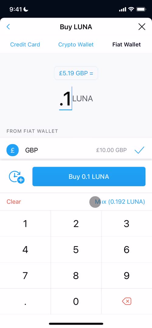 Buying crypto currency screenshot