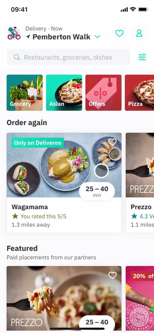 Screenshot of Home on Cancelling your subscription on Deliveroo user flow