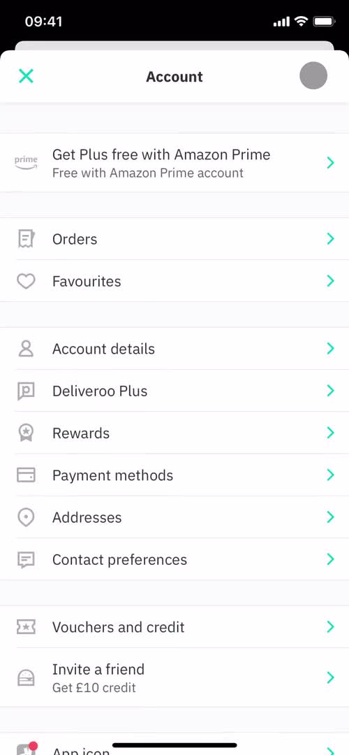Screenshot of Account on Cancelling your subscription on Deliveroo user flow