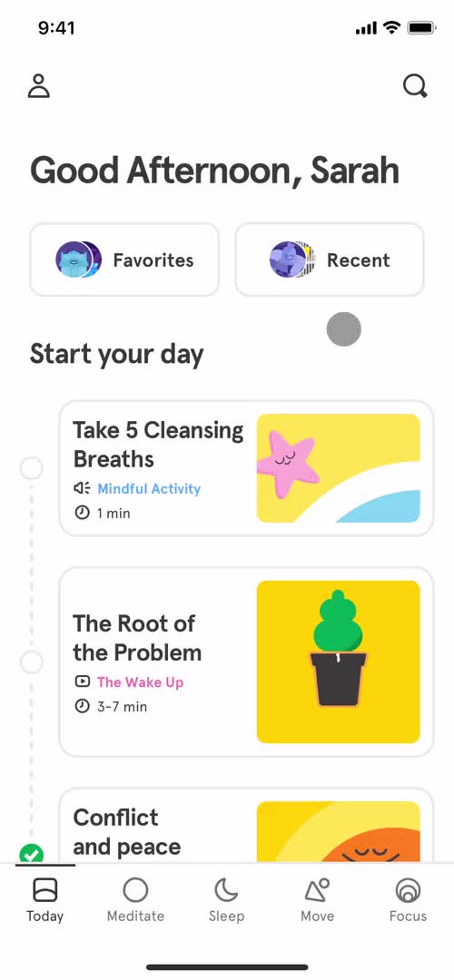 Screenshot of Home on Cancelling your subscription on Headspace user flow