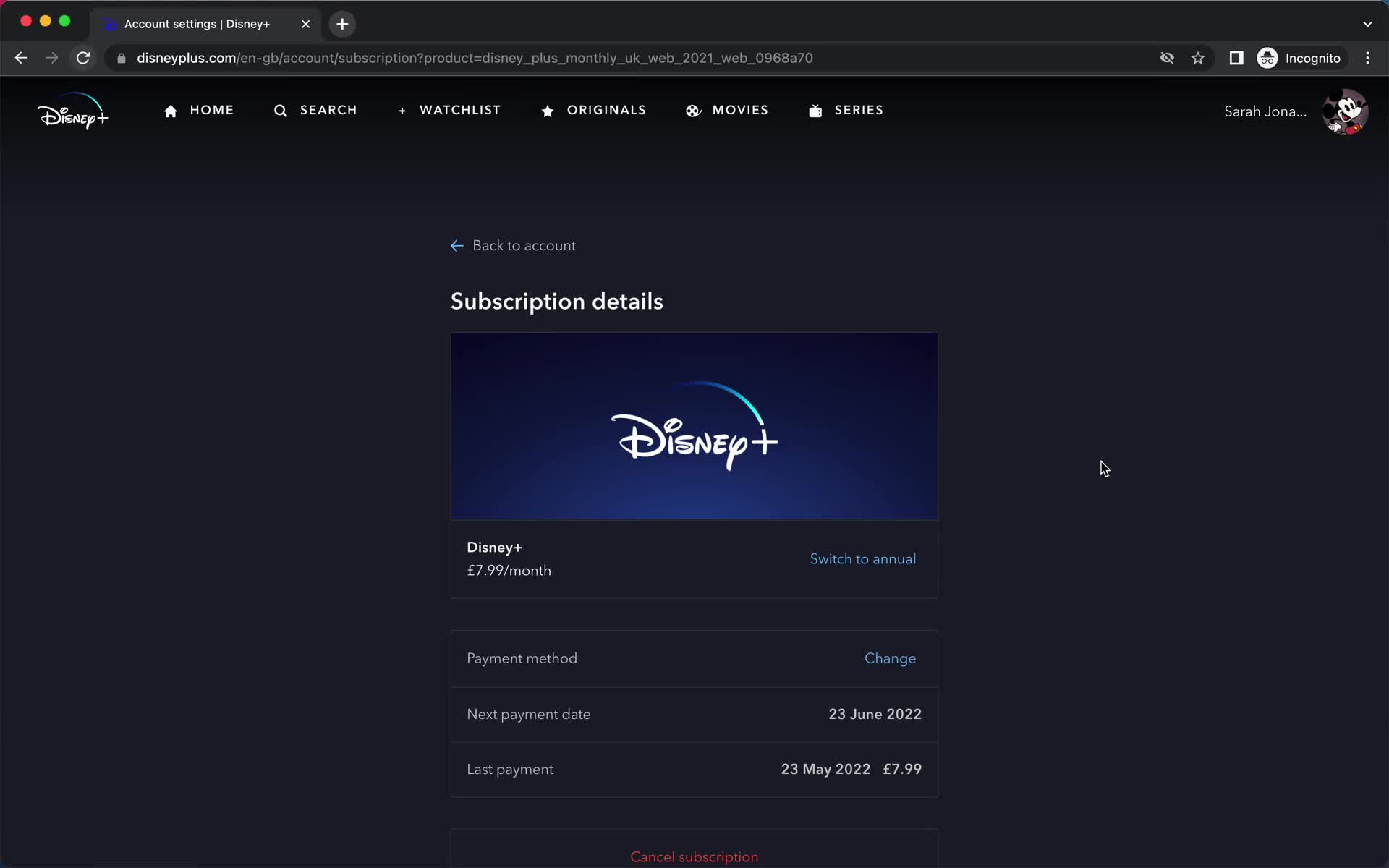 Cancelling your subscription on Disney+ video thumbnail