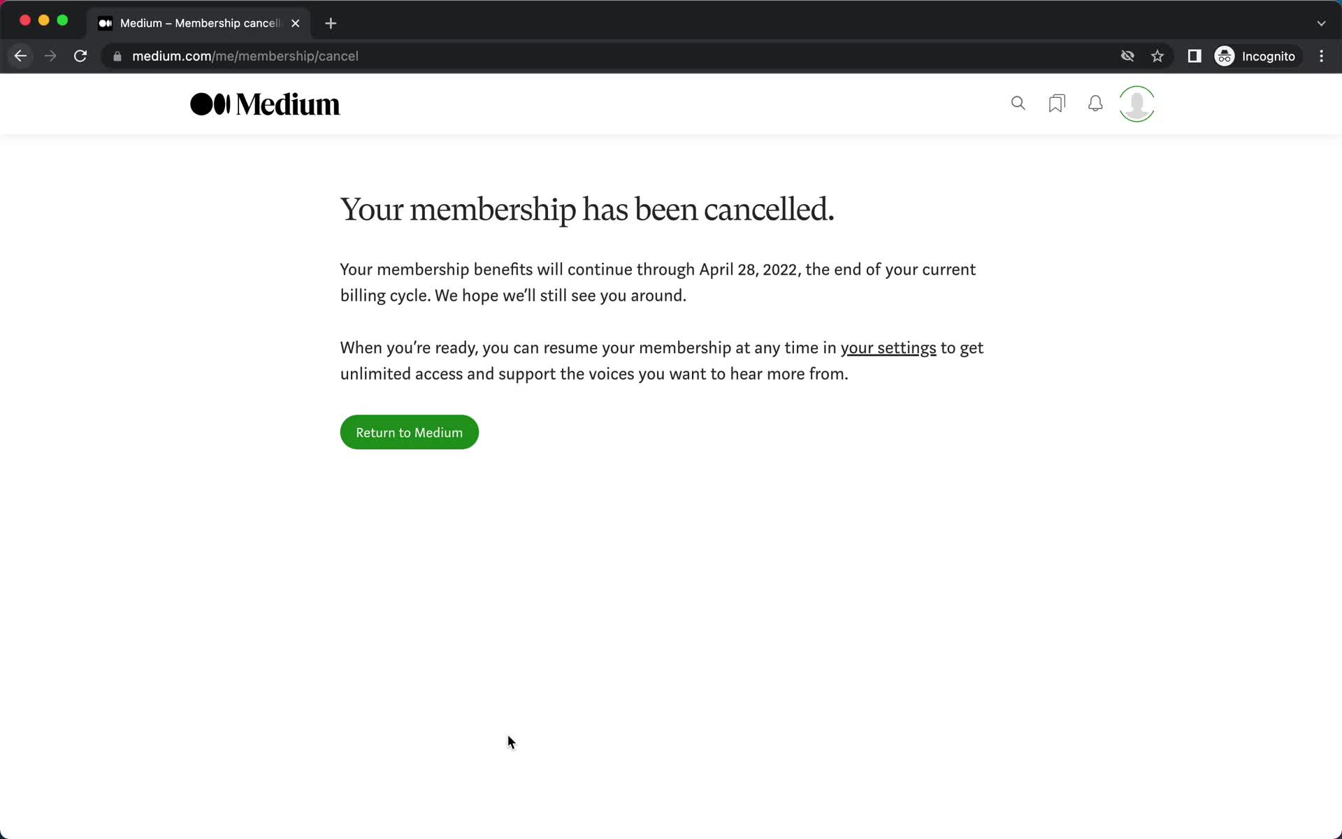 Cancelling your subscription on Medium video thumbnail