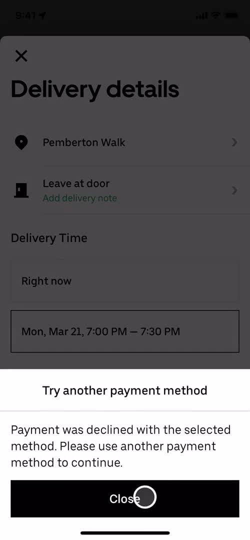 Cancelling an order on Uber Eats video thumbnail