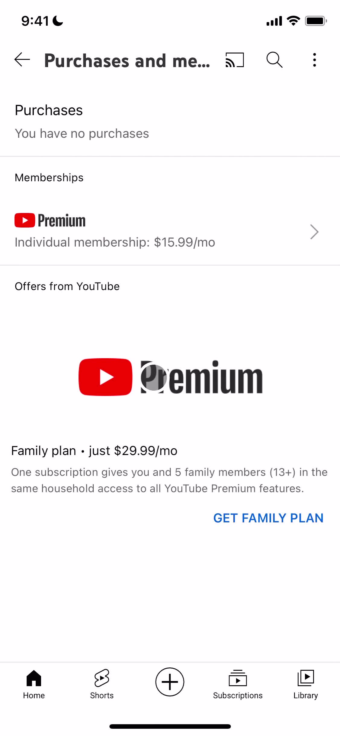 Screenshot of Membership on Cancelling your subscription on YouTube user flow