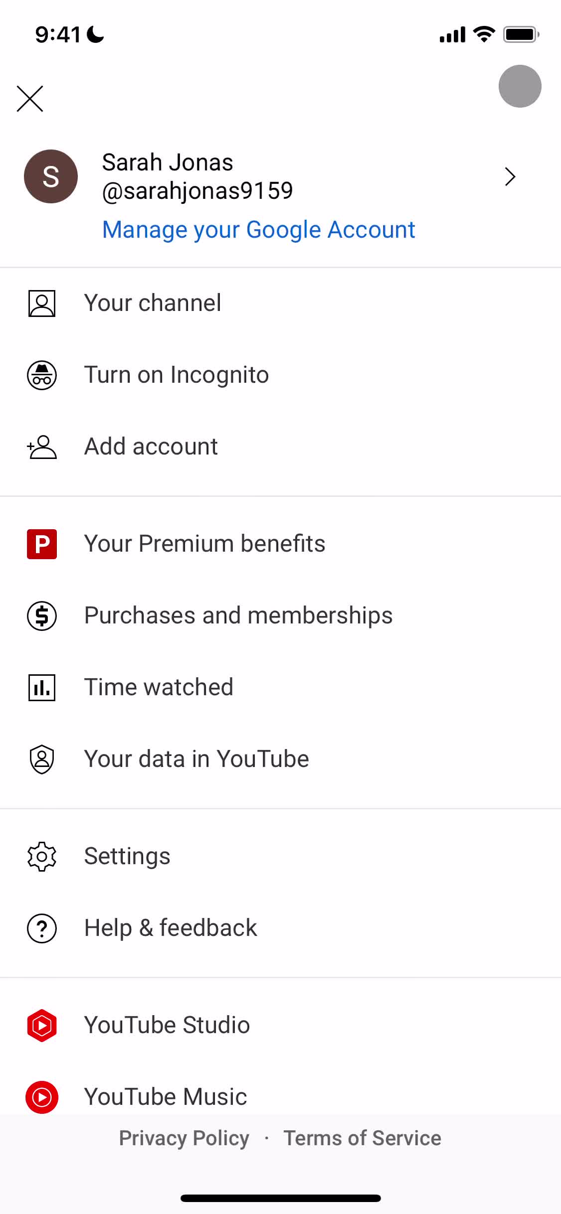 Screenshot of Account on Cancelling your subscription on YouTube user flow