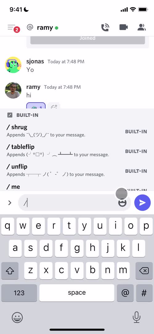 Chat screenshot